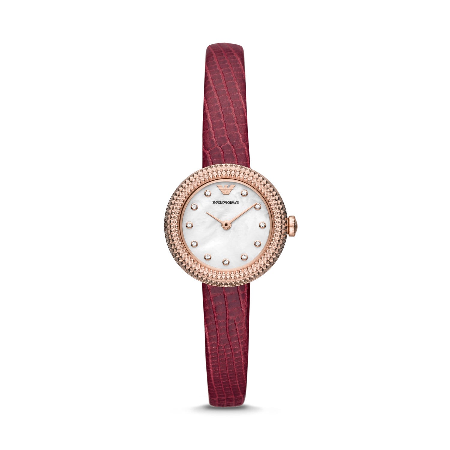 Rosa Two-Hand Burgundy Leather Watch-AR11417