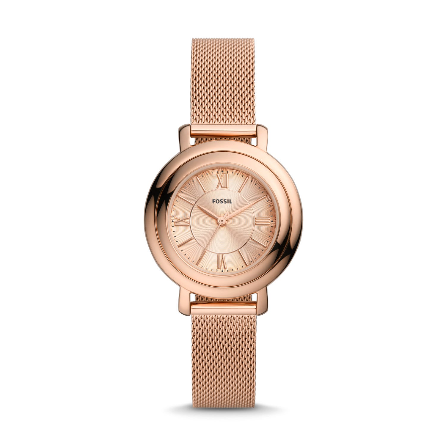 Jacqueline Three-Hand Rose Gold-Tone Stainless Steel Mesh Watch
