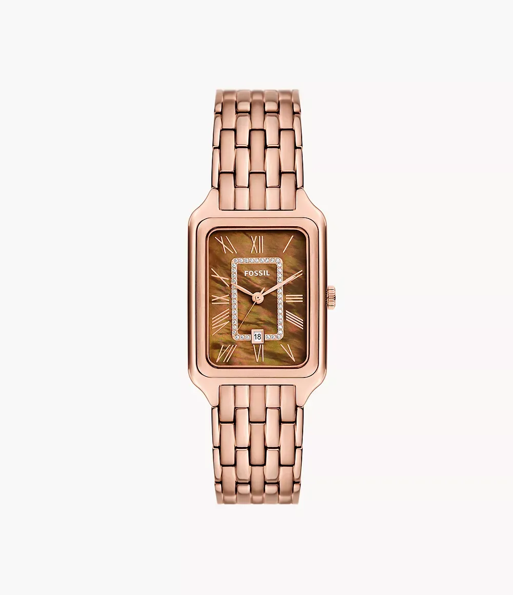 Raquel Three-Hand Date Rose Gold-Tone Stainless Steel Watch - ES5323